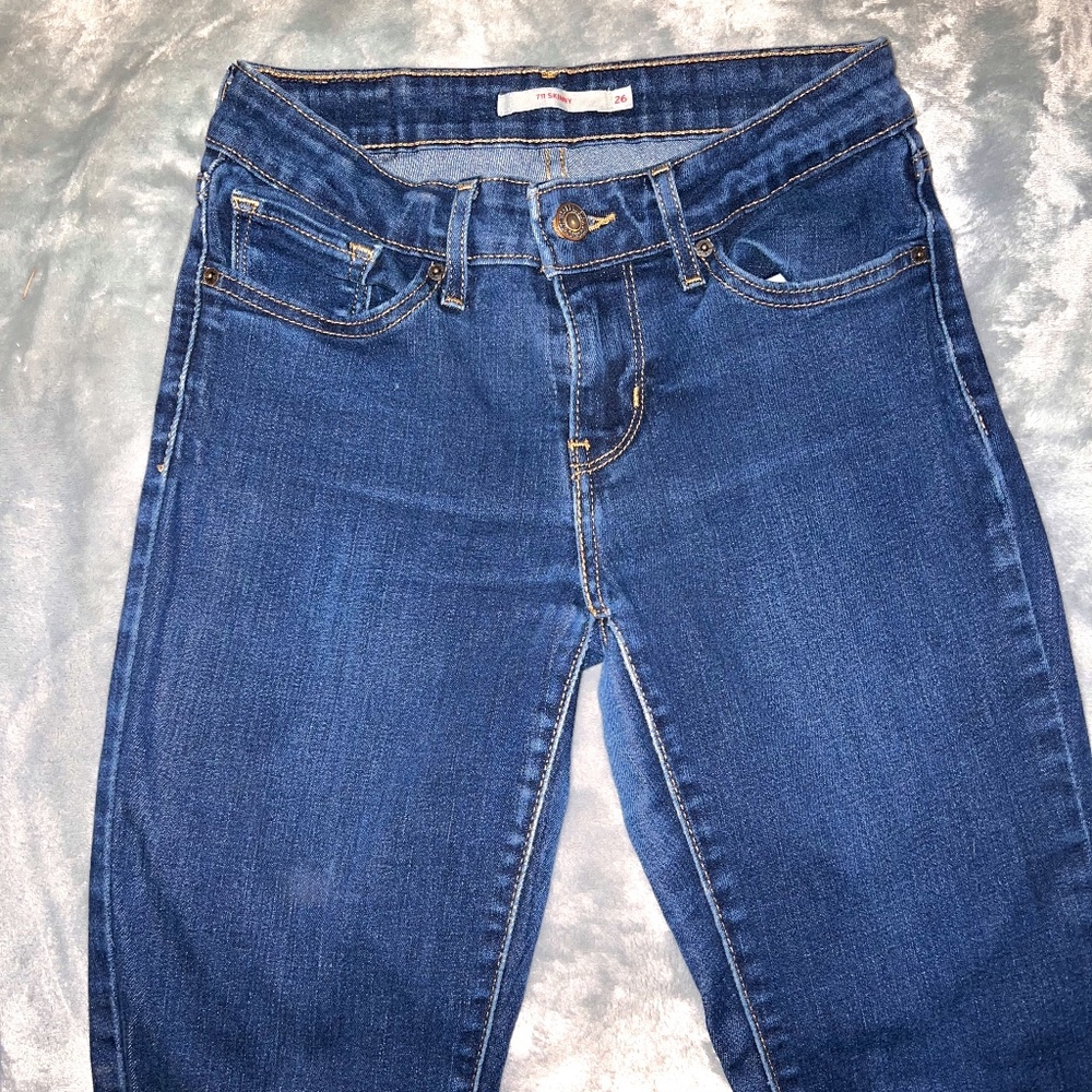 LEVI"S skinny dark blue jeans